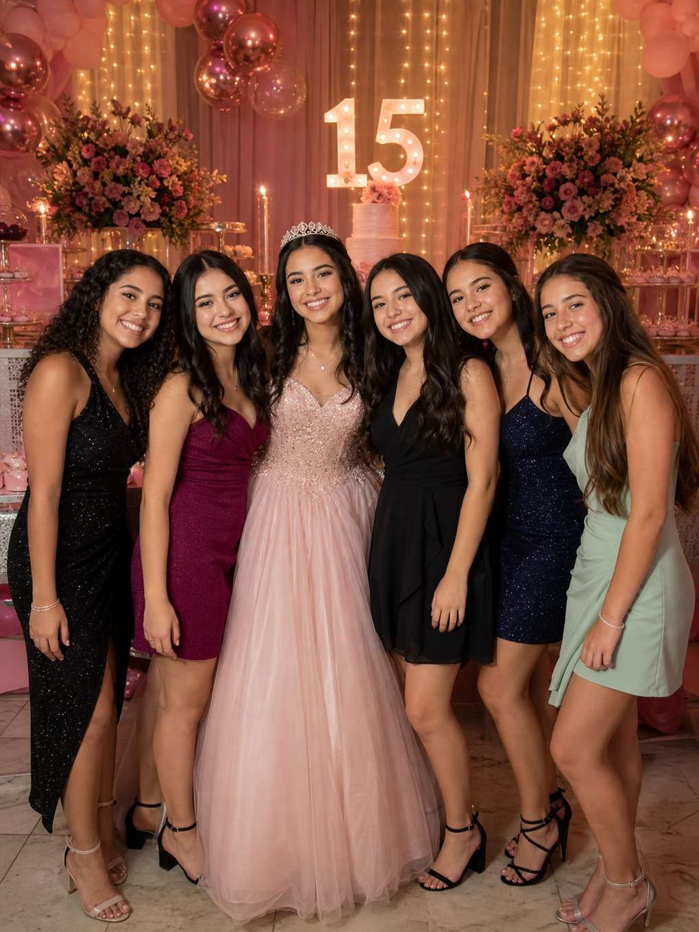 camarim de debutante - exemplo de prompts para fotos com amigas nos 15 anos