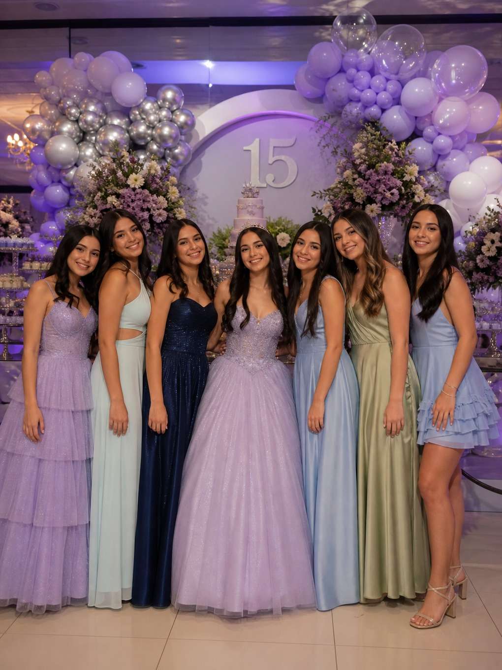 paleta lilás - exemplo de prompts para fotos com amigas nos 15 anos