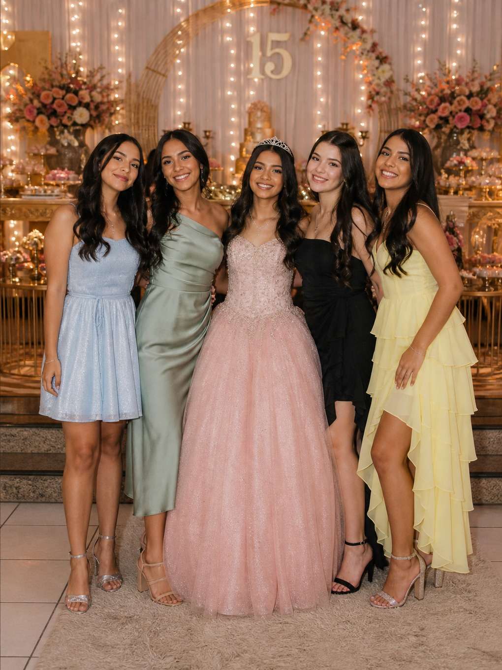 escadaria de festa - exemplo de prompts para fotos com amigas nos 15 anos