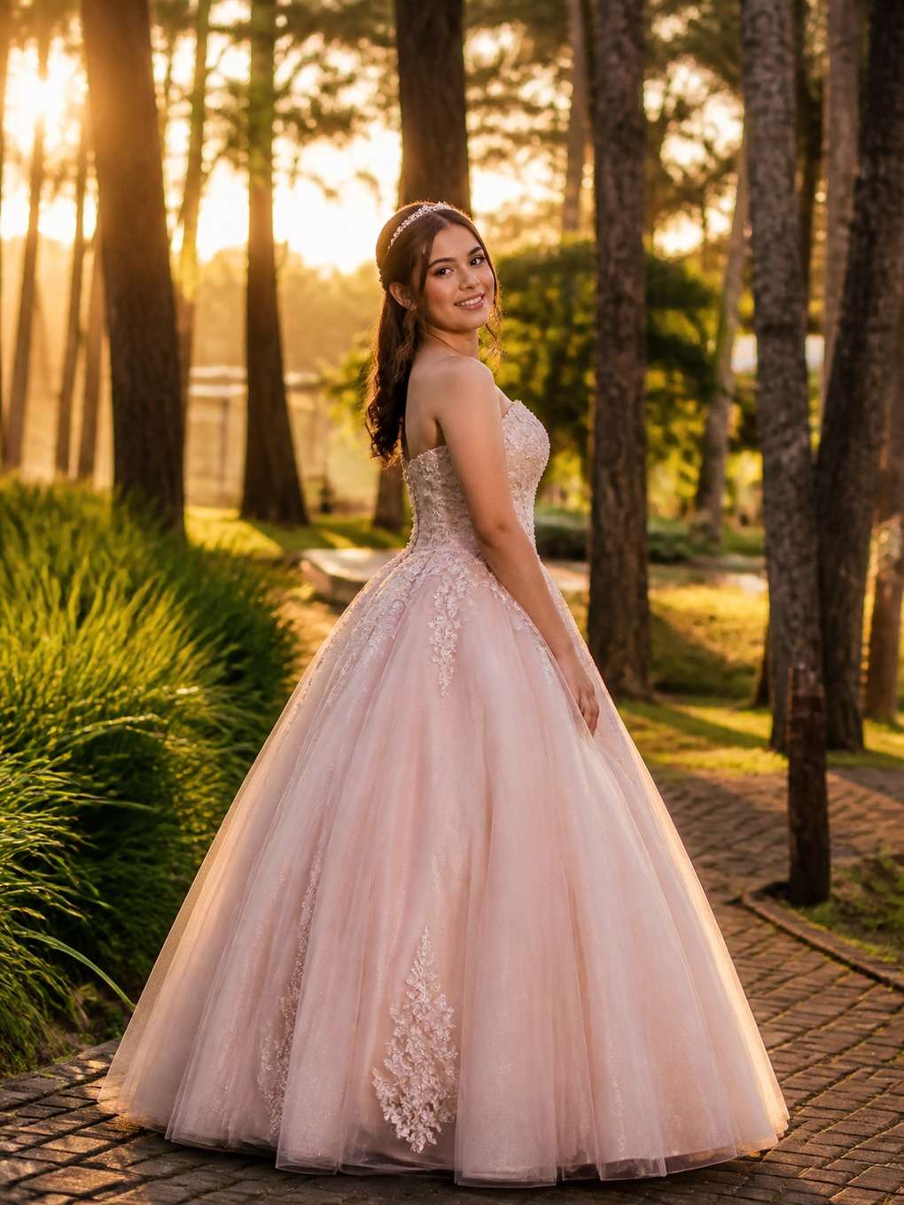 book externo - exemplo de prompts para fotos com vestido de debutante