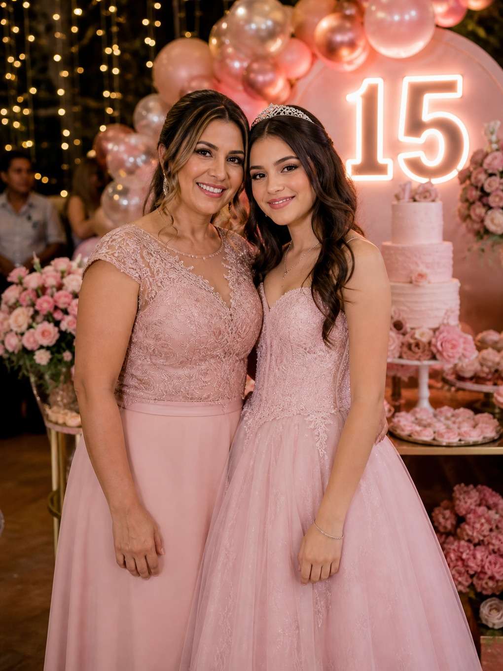 foto com família - exemplo de prompts para fotos de mãe e filha nos 15 anos