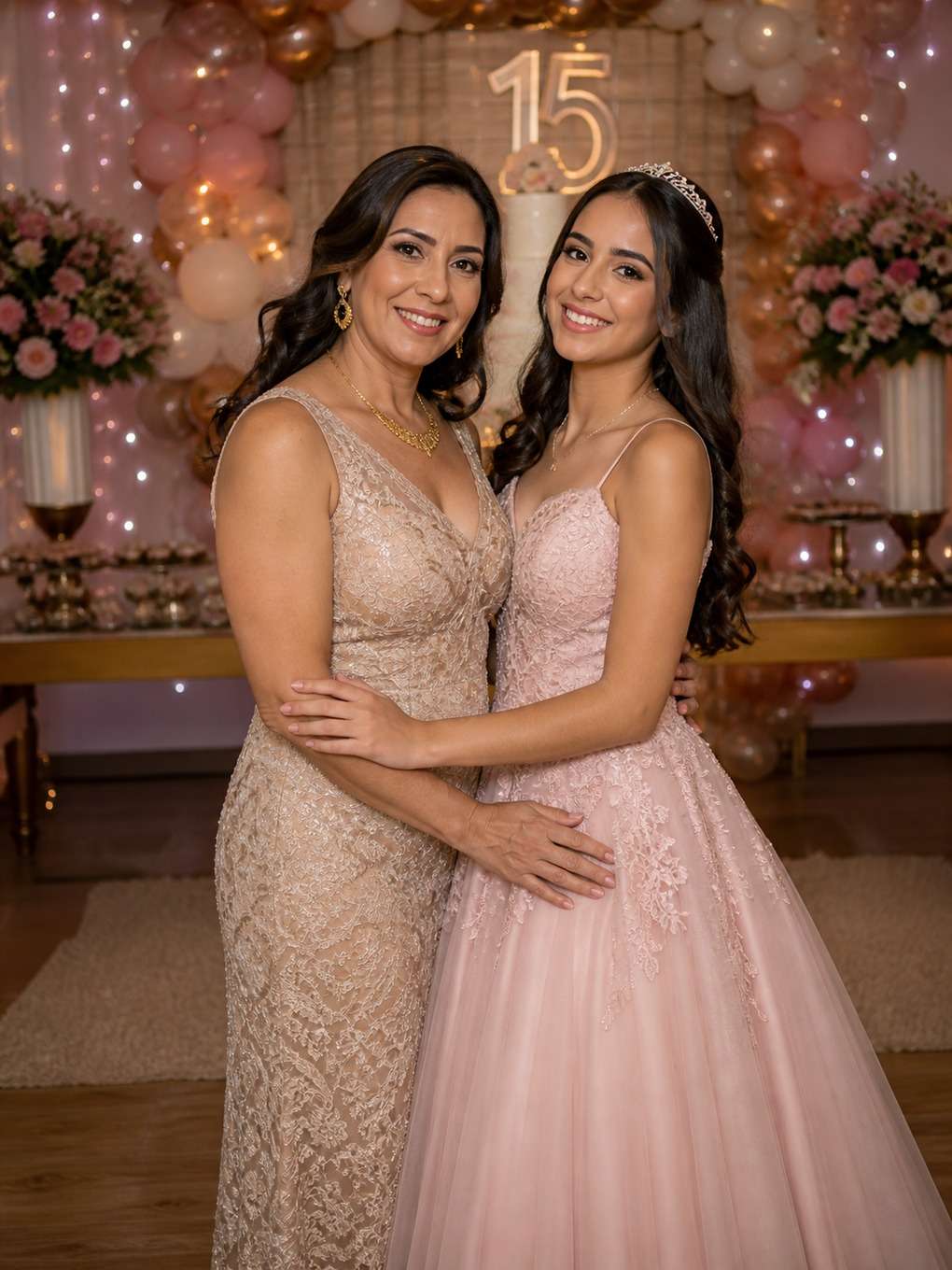 ensaio antes da festa - exemplo de prompts para fotos de mãe e filha nos 15 anos