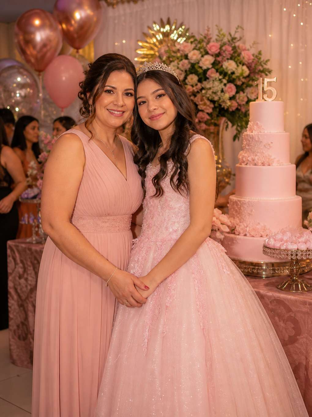 álbum premium - exemplo de prompts para fotos de mãe e filha nos 15 anos