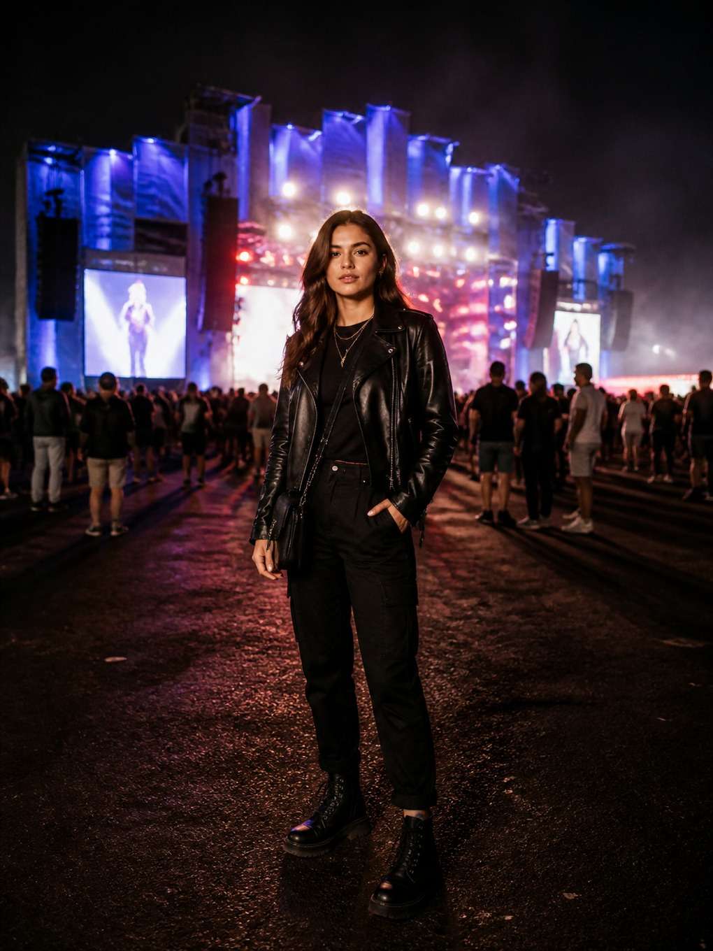 foto em frente ao palco - exemplo de prompts para look rock in rio