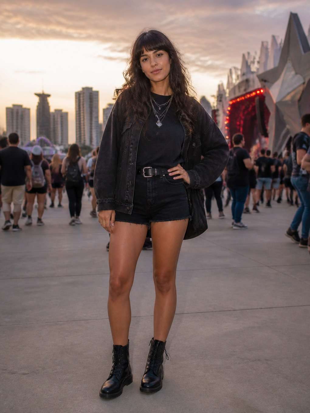 look rock com toque urbano - exemplo de prompts para look rock in rio