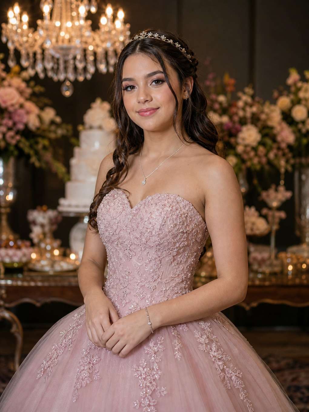 foto com família - exemplo de prompts para maquiagem de debutante