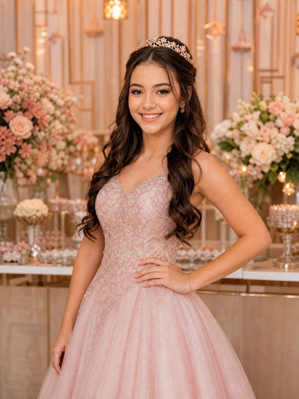 paleta rosé - exemplo de prompts para maquiagem de debutante