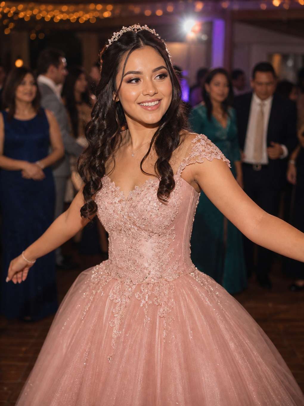 dança com família - exemplo de prompts para maquiagem de debutante