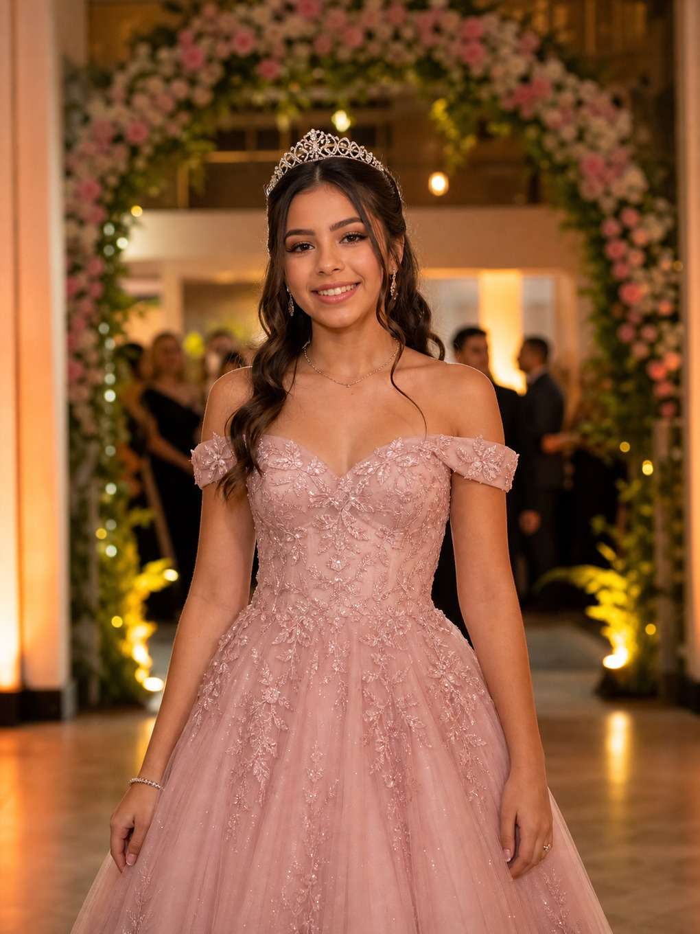 entrada da debutante - exemplo de prompts para maquiagem de debutante
