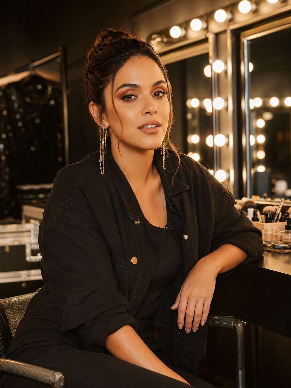 maquiagem com cabelo preso elegante - exemplo de prompts para maquiagem rock in rio