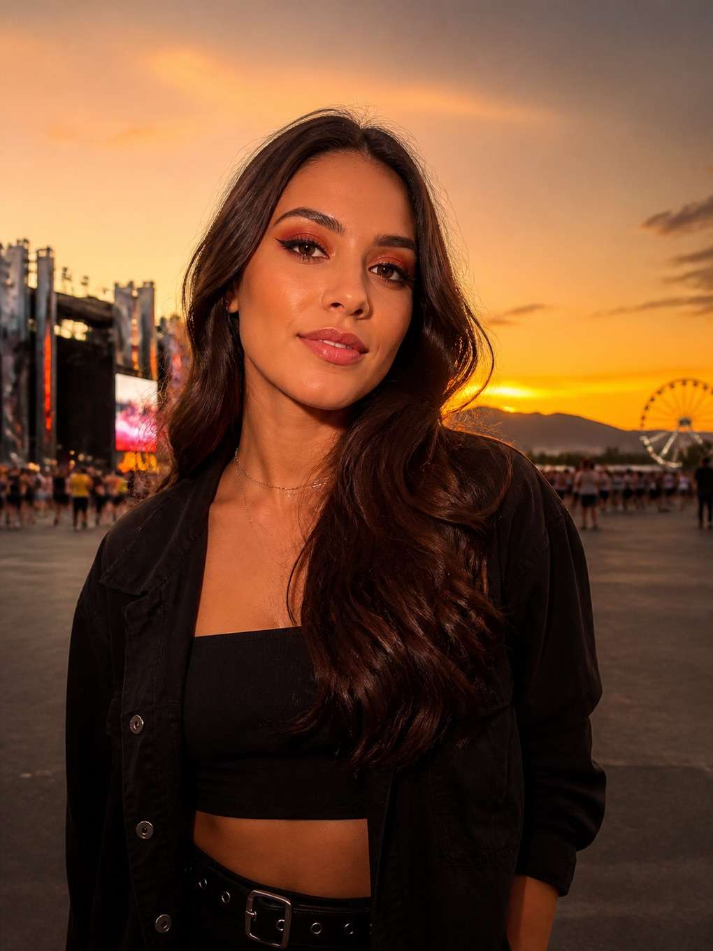 inspirado no pôr do sol do festival - exemplo de prompts para maquiagem rock in rio