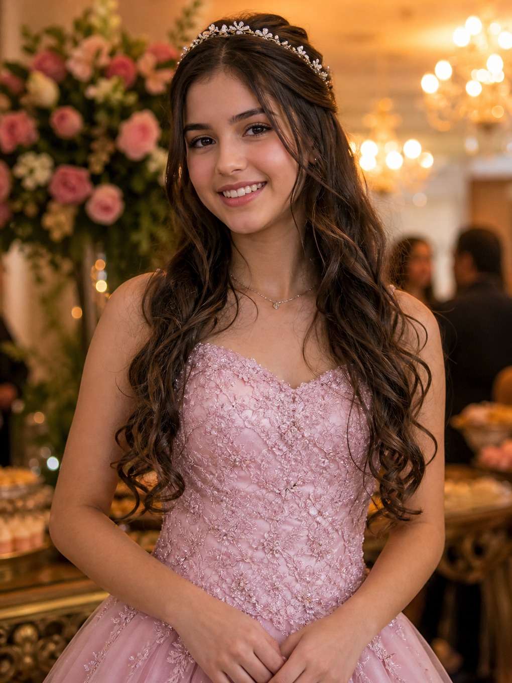 foto com família - exemplo de prompts para penteados de debutante