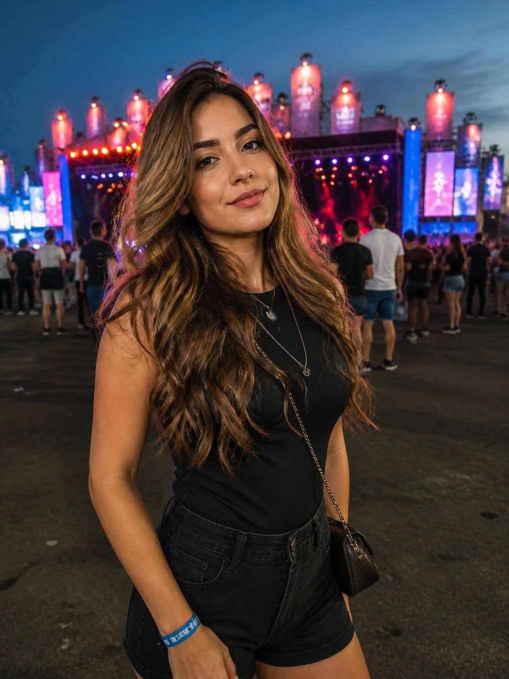 ondas glam com brilho - exemplo de prompts para penteados rock in rio