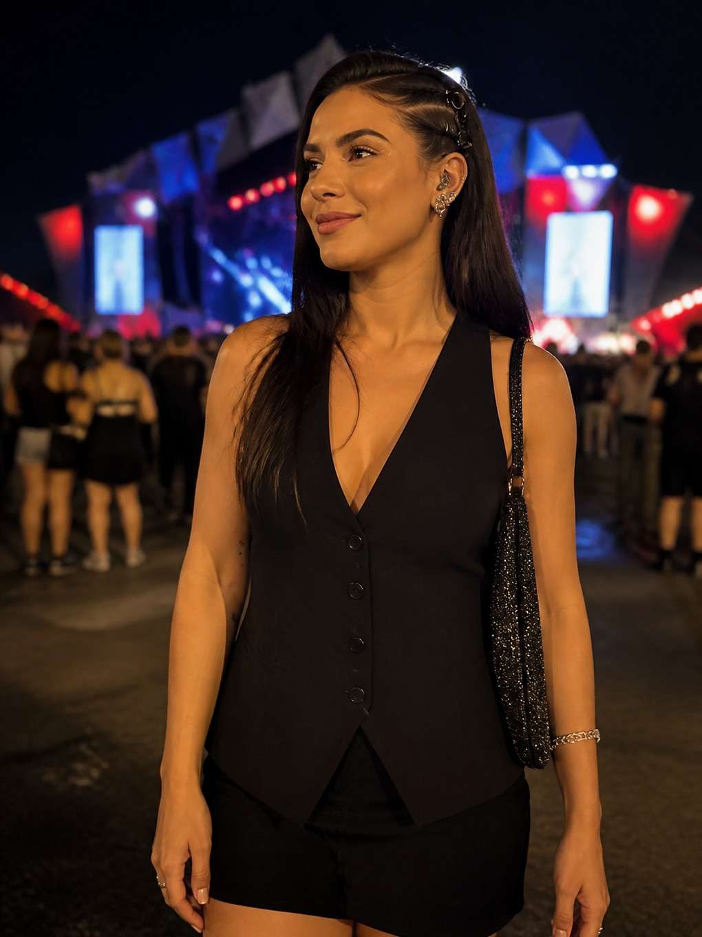 cabelo liso com pontas modeladas - exemplo de prompts para penteados rock in rio