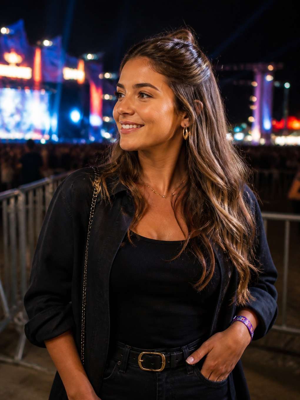 semi preso com volume no topo - exemplo de prompts para penteados rock in rio