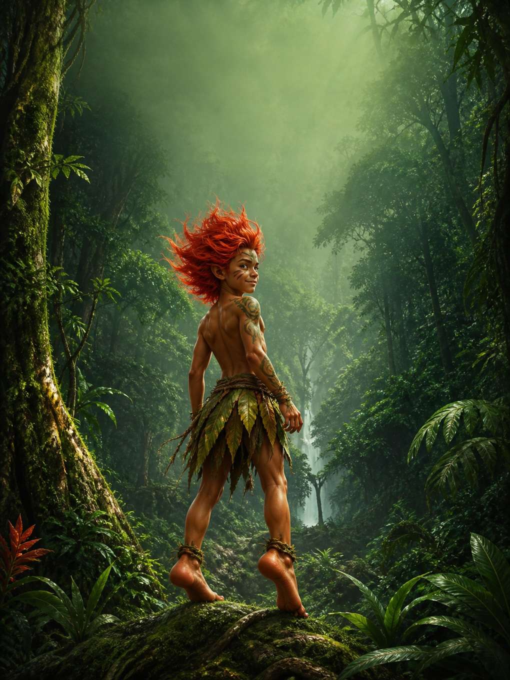 curupira heroico para capa de livro - exemplo de curupira com