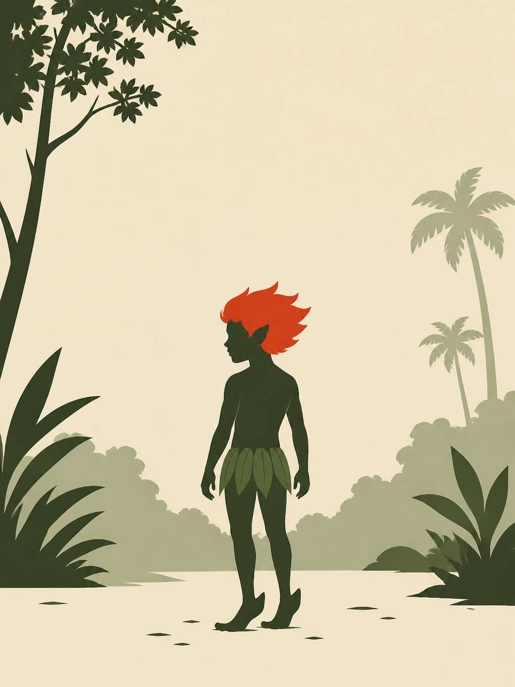curupira minimalista para arte moderna - exemplo de curupira com