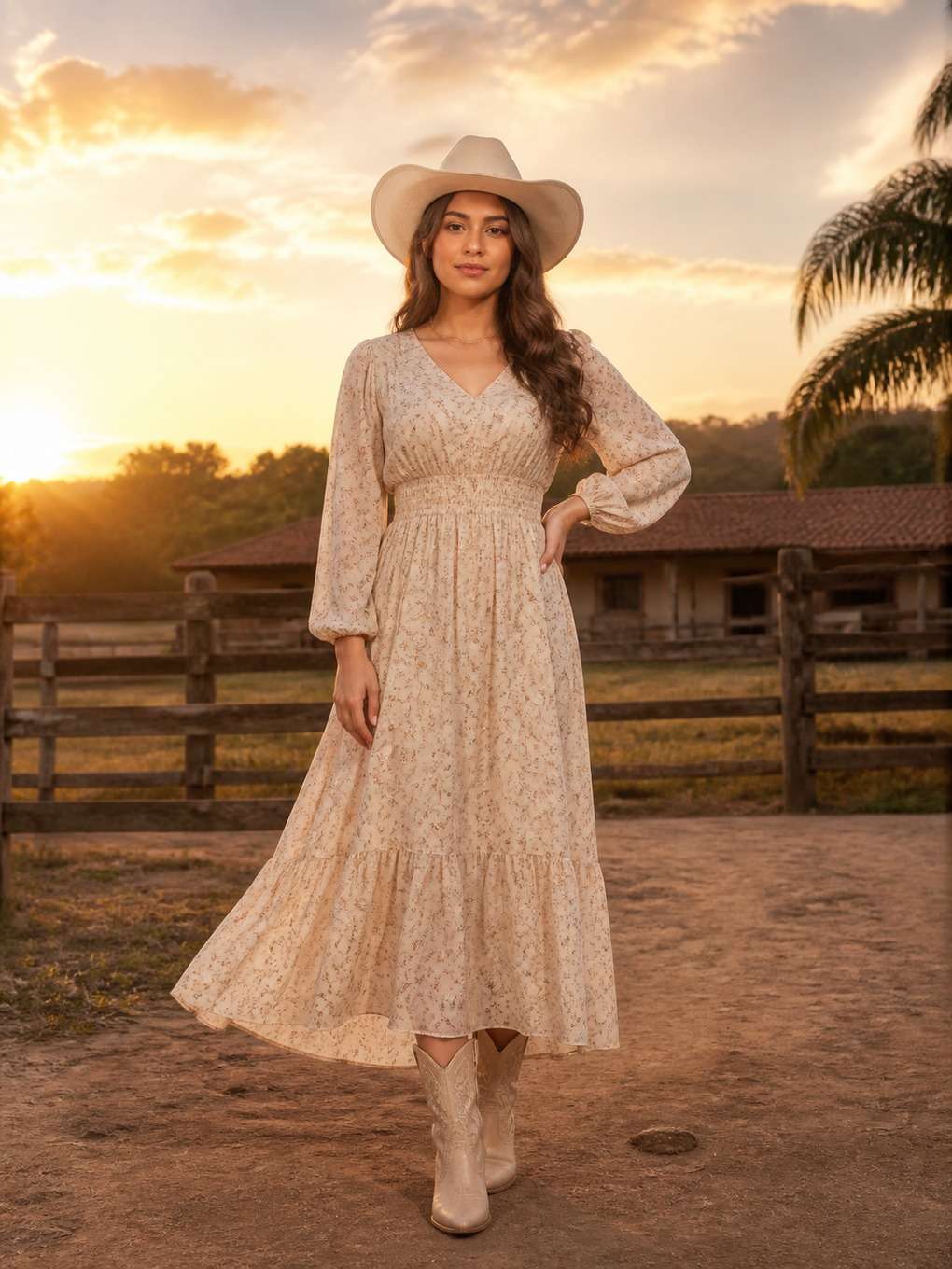 sertanejo feminino com vestido e botas - exemplo de ensaio sertanejo