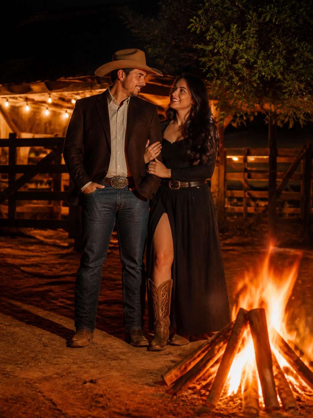 sertanejo com fogueira noturna - exemplo de ensaio sertanejo