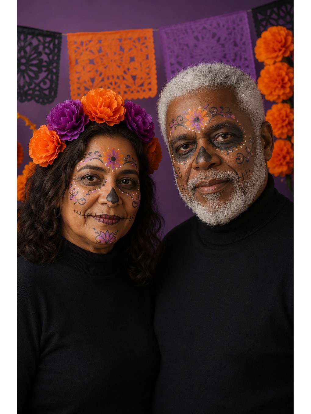 casal: roxo e laranja - exemplo de fotos de casal catrina