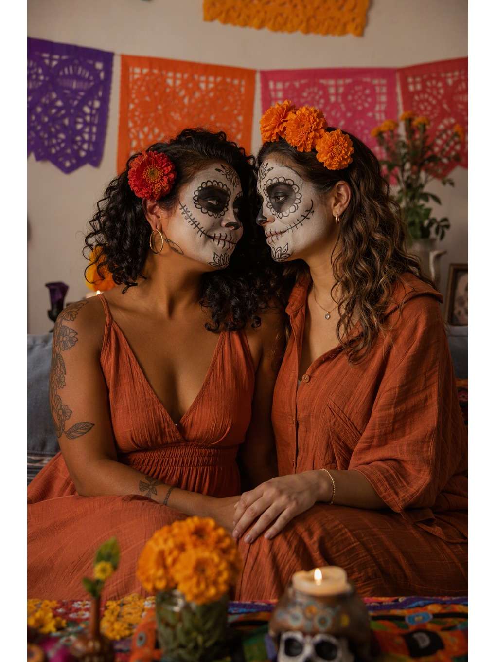 casal: janela e papel recortado - exemplo de fotos de casal catrina