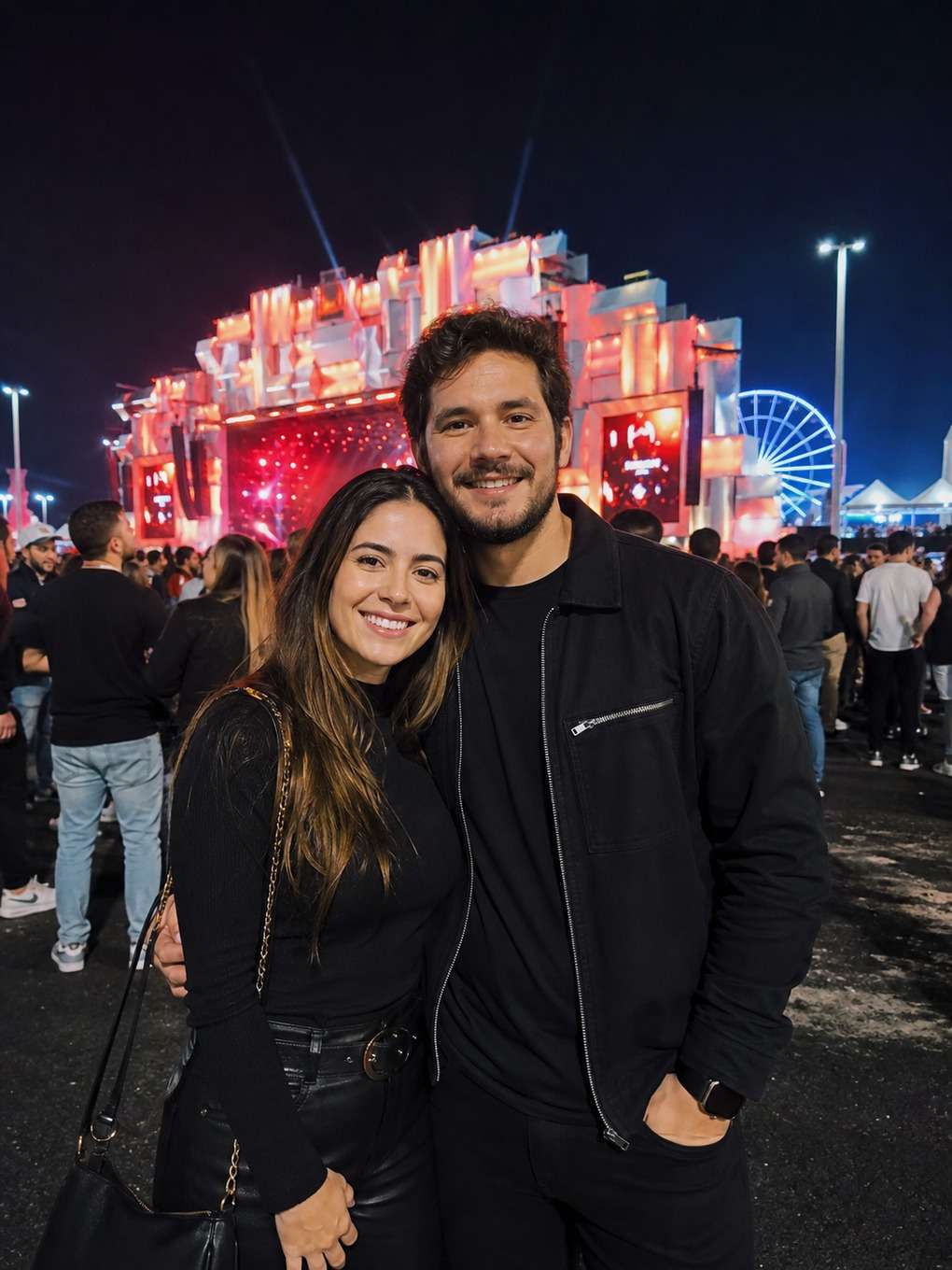 retrato cinematográfico com leds - exemplo de fotos de casal no rock in rio