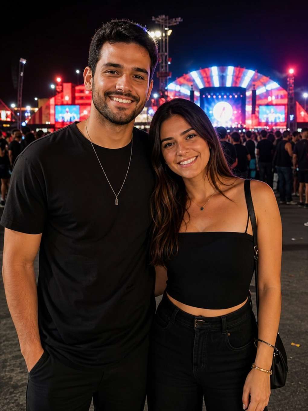 foto para feed com enquadramento vertical - exemplo de fotos de casal no rock in rio