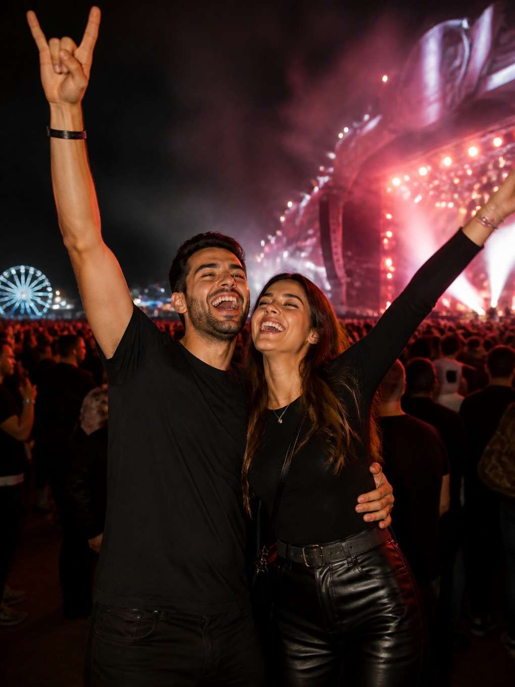 momento de euforia no refrão - exemplo de fotos de casal no rock in rio