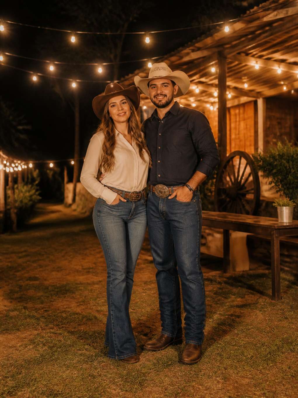 casal sertanejo em luau country na chácara - exemplo de fotos de casal sertanejo