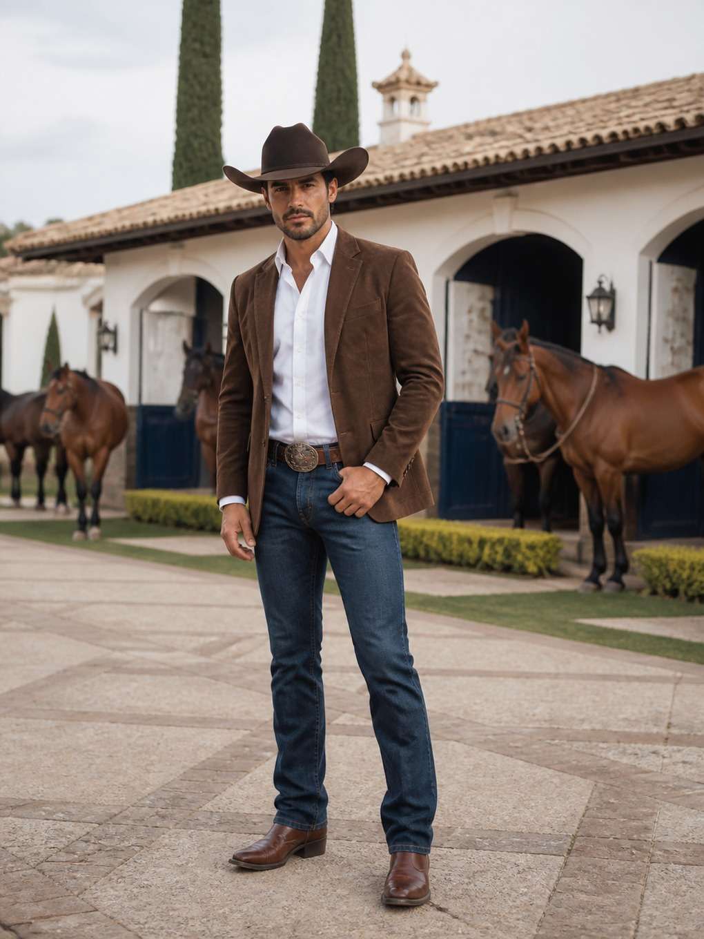 cowboy sofisticado em haras - exemplo de fotos de cowboy masculino