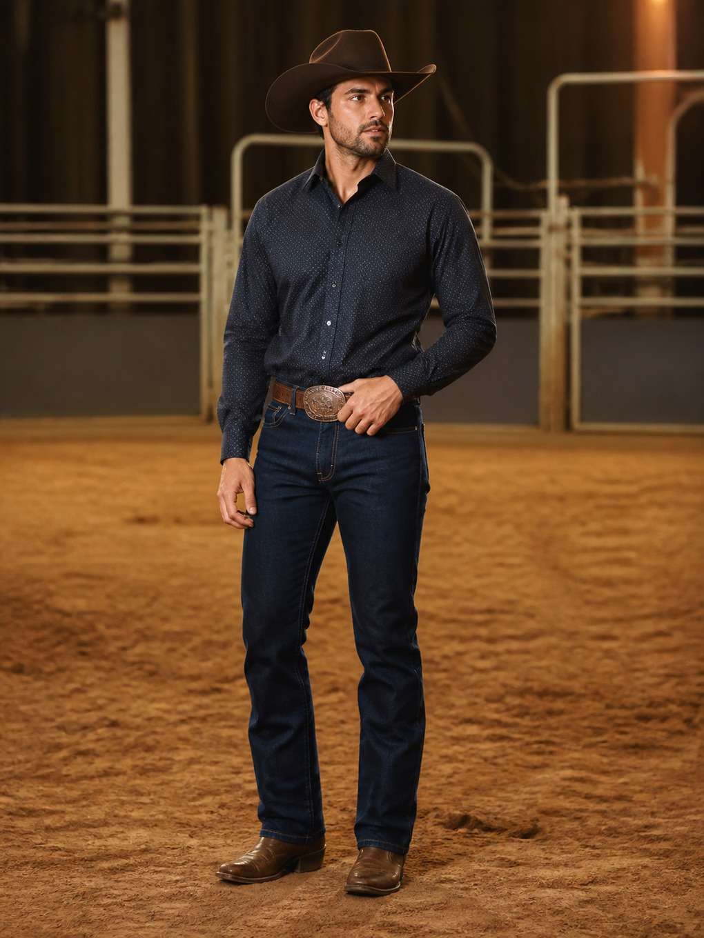cowboy em clima de rodeio elegante - exemplo de fotos de cowboy masculino