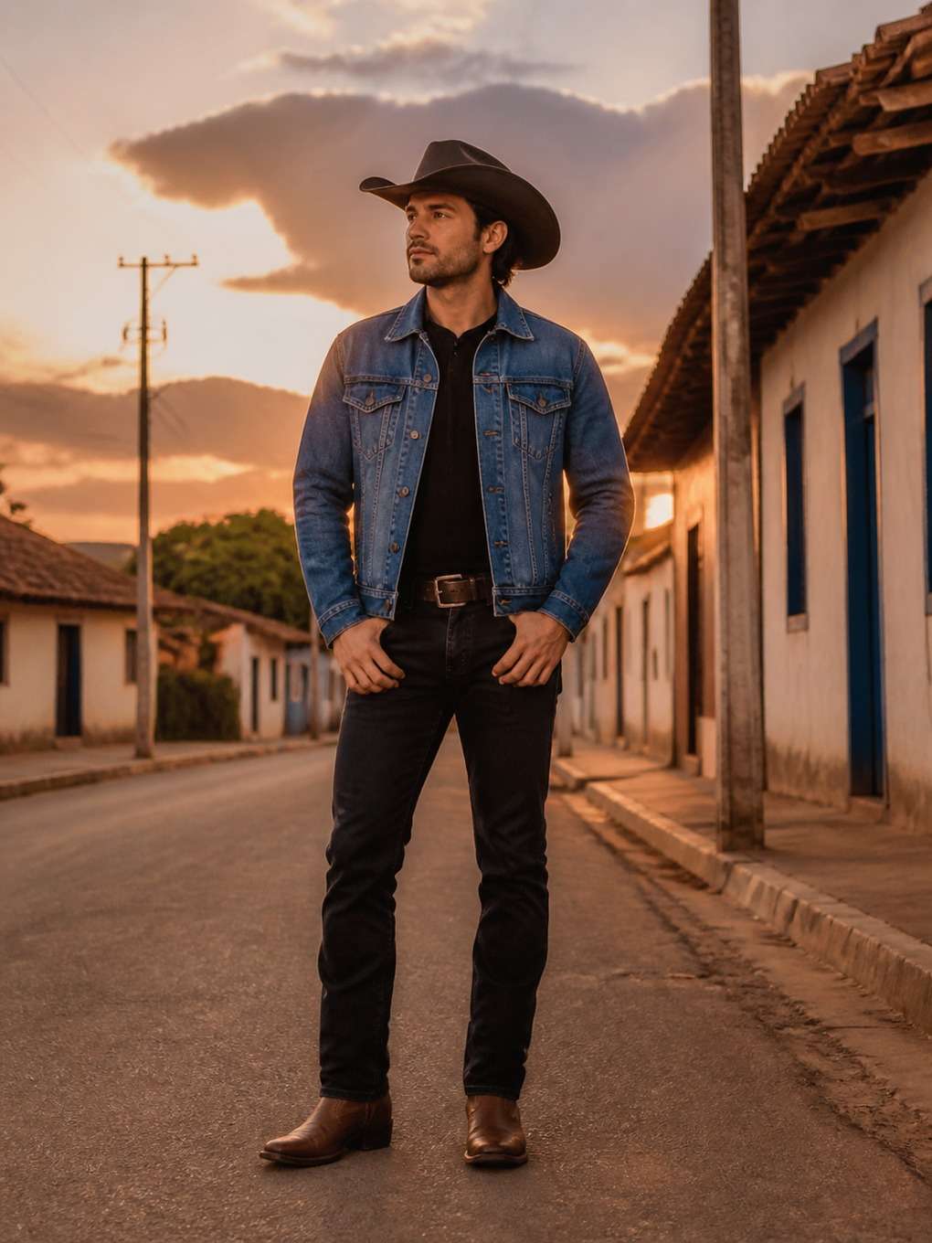 cowboy urbano com toque country - exemplo de fotos de cowboy masculino
