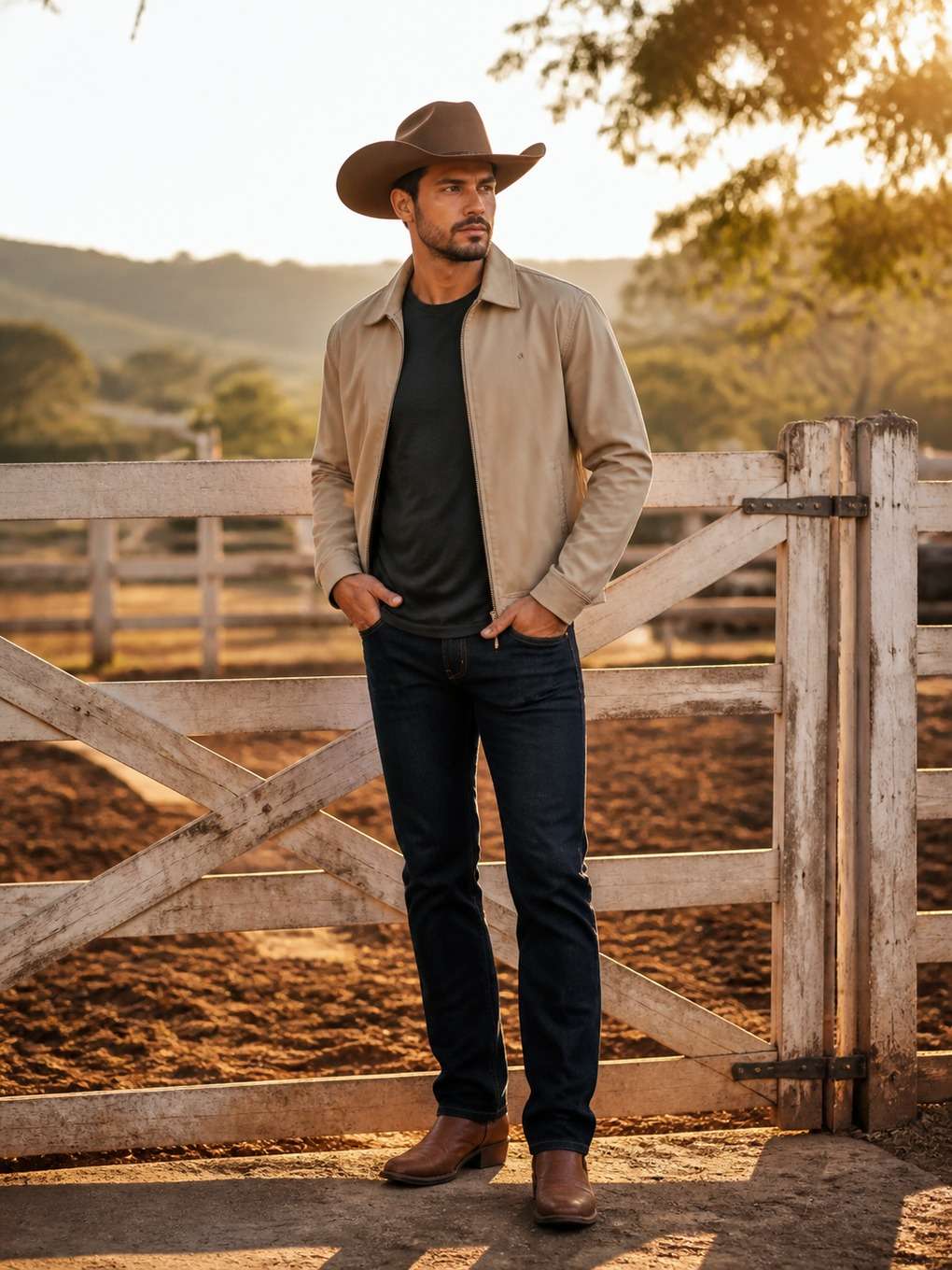 cowboy jovem adulto em clima sertanejo moderno - exemplo de fotos de cowboy masculino