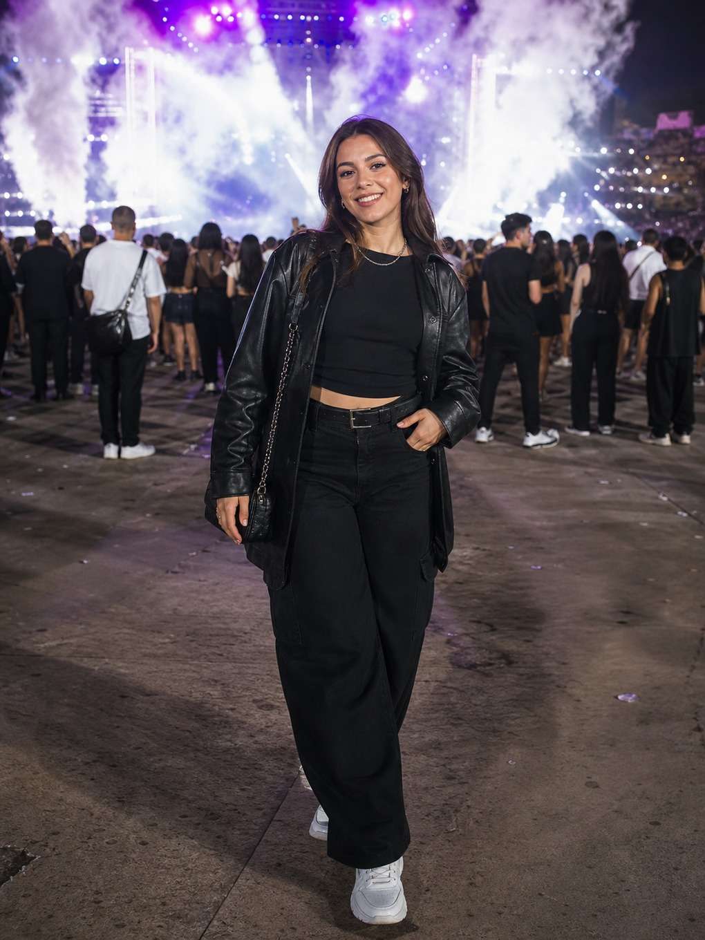 fumaça, holofotes e energia de show - exemplo de fotos de festival k-pop