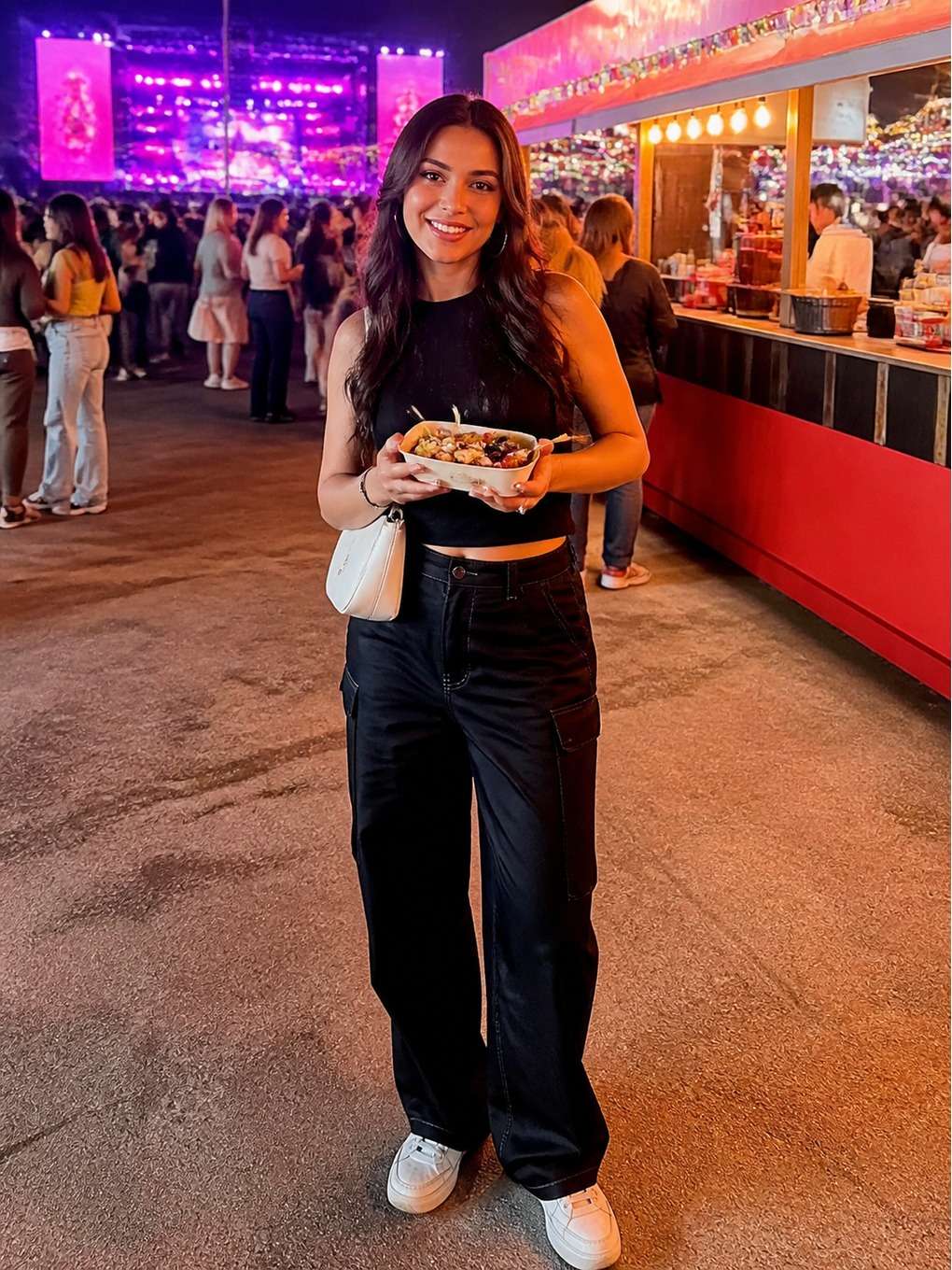 na área de comidas do festival - exemplo de fotos de festival k-pop