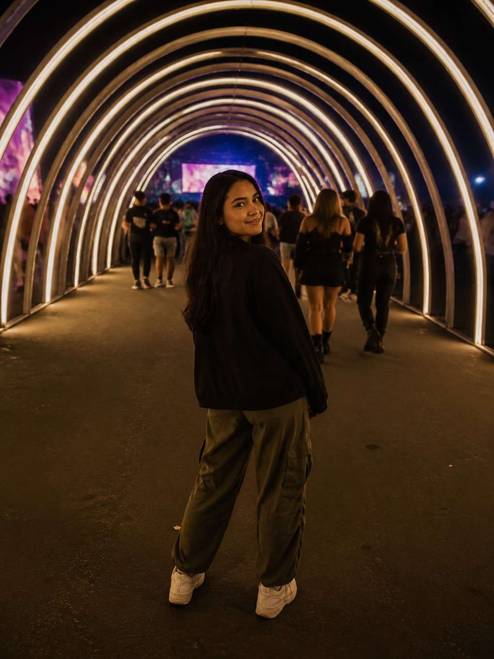 túnel de luz cinematográfico - exemplo de fotos de festival k-pop