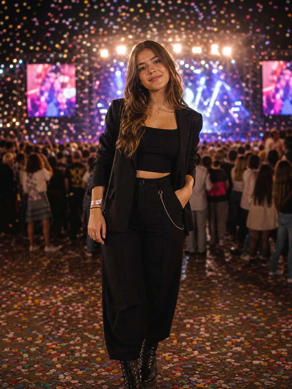 close editorial com confetes - exemplo de fotos de festival k-pop