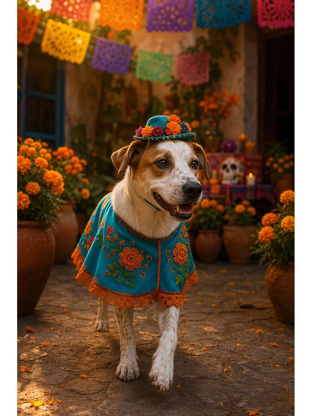 capa floral e movimento - exemplo de fotos de pets no dia dos mortos