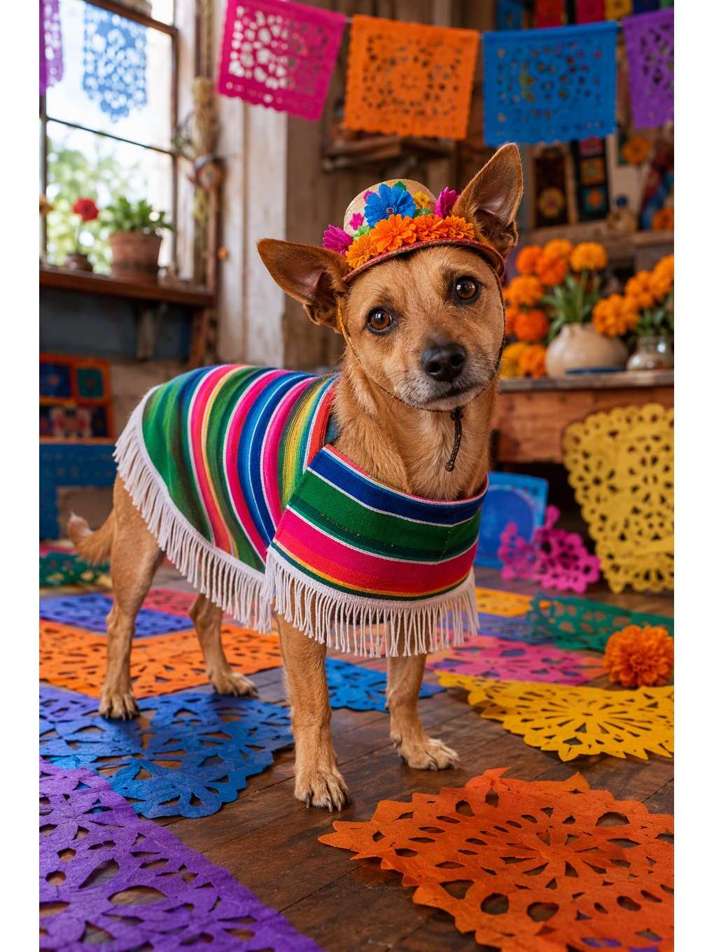 festa de papel e sarape - exemplo de fotos de pets no dia dos mortos