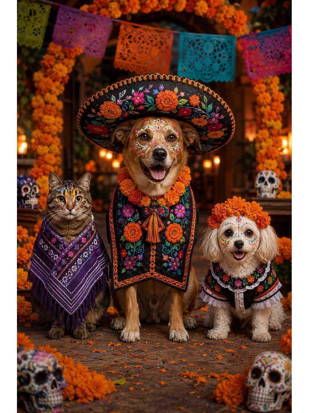grande celebração de pets - exemplo de fotos de pets no dia dos mortos