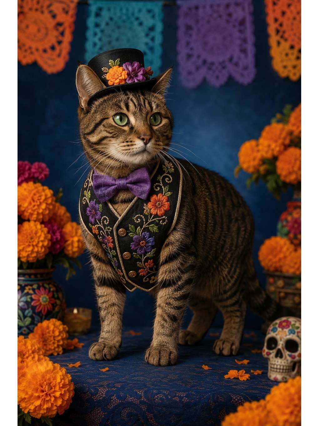 gato catrín de cartola - exemplo de fotos de pets no dia dos mortos
