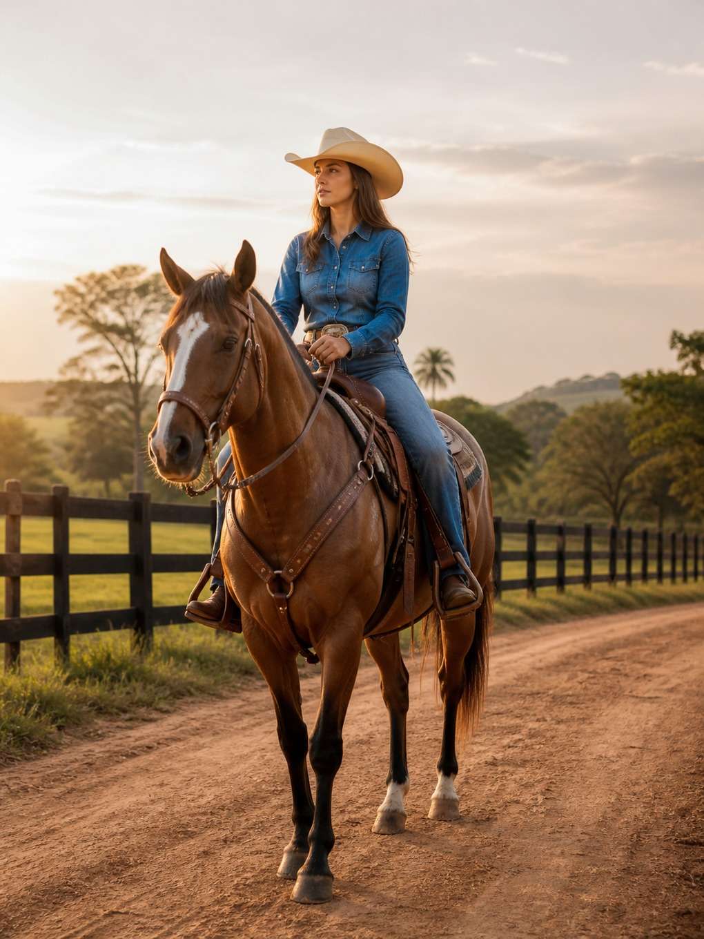 cavalgada de rodeio em estrada de terra - exemplo de fotos de rodeio