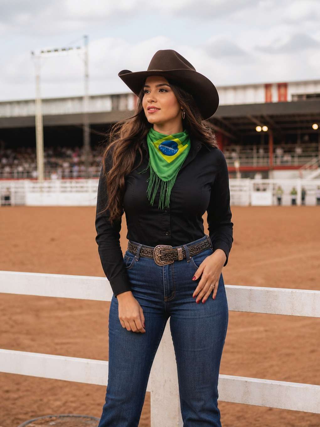 com bandeira do brasil no rodeio - exemplo de fotos de rodeio