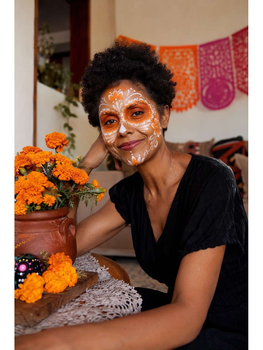 mesa de flores - exemplo de fotos do dia dos mortos