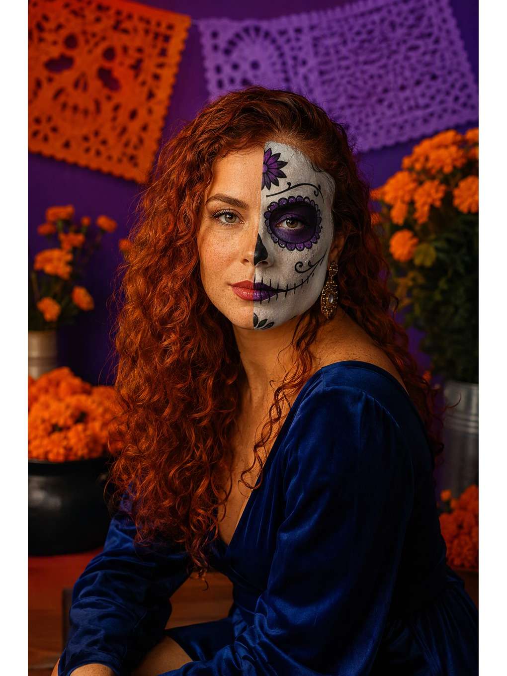 roxo e laranja - exemplo de fotos do dia dos mortos