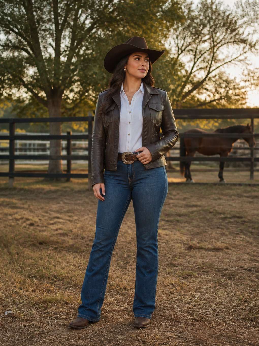 look jeans e couro discreto - exemplo de fotos estilo barretos