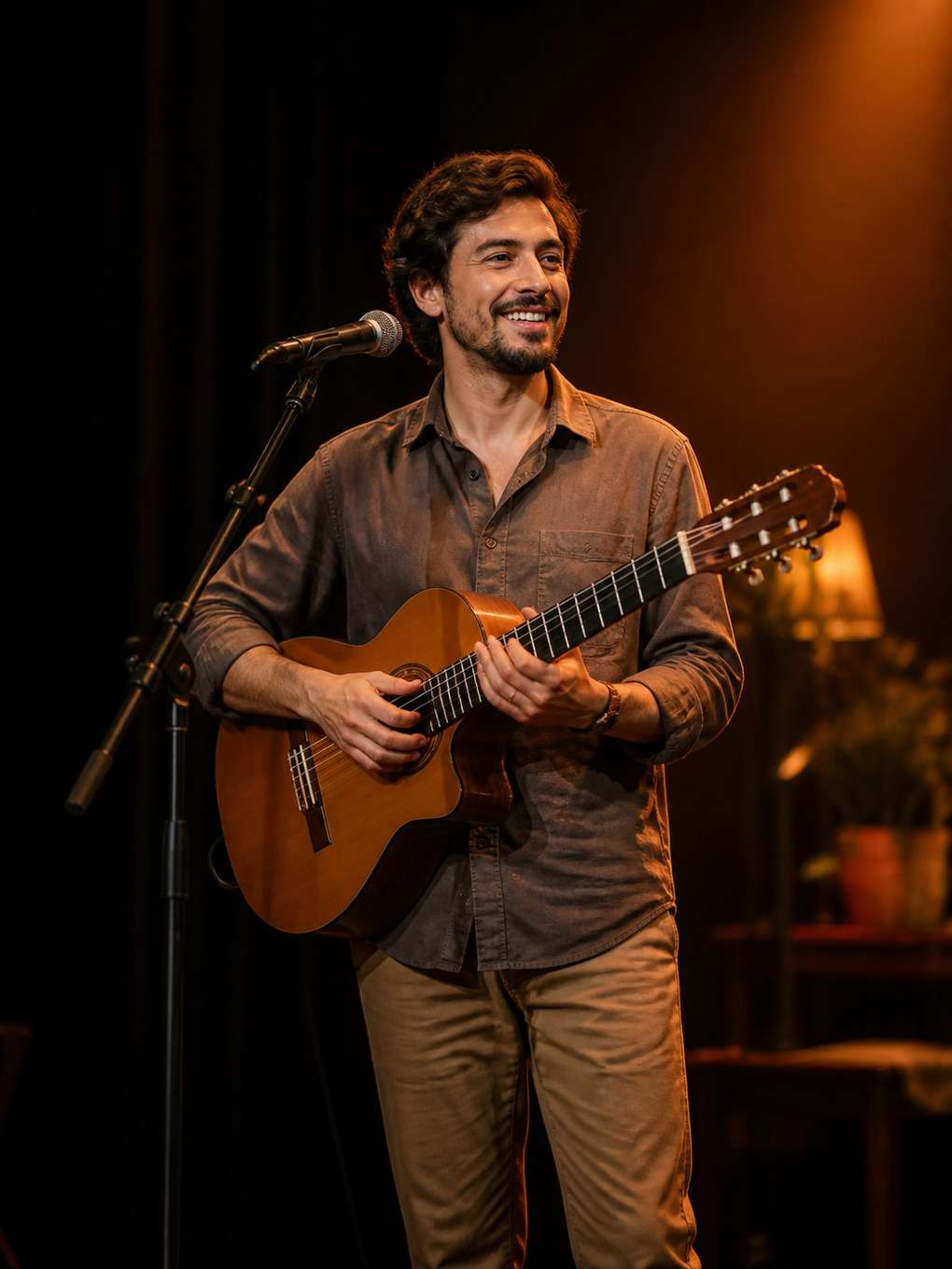 palco intimista com violão - exemplo de fotos no palco