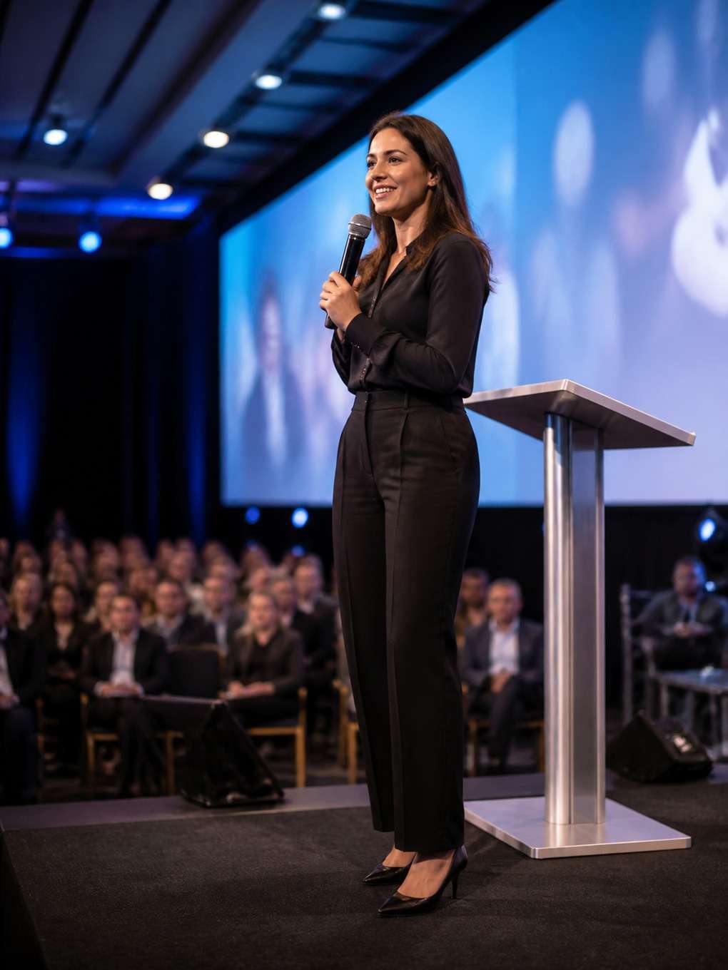 palestra em evento corporativo - exemplo de fotos no palco