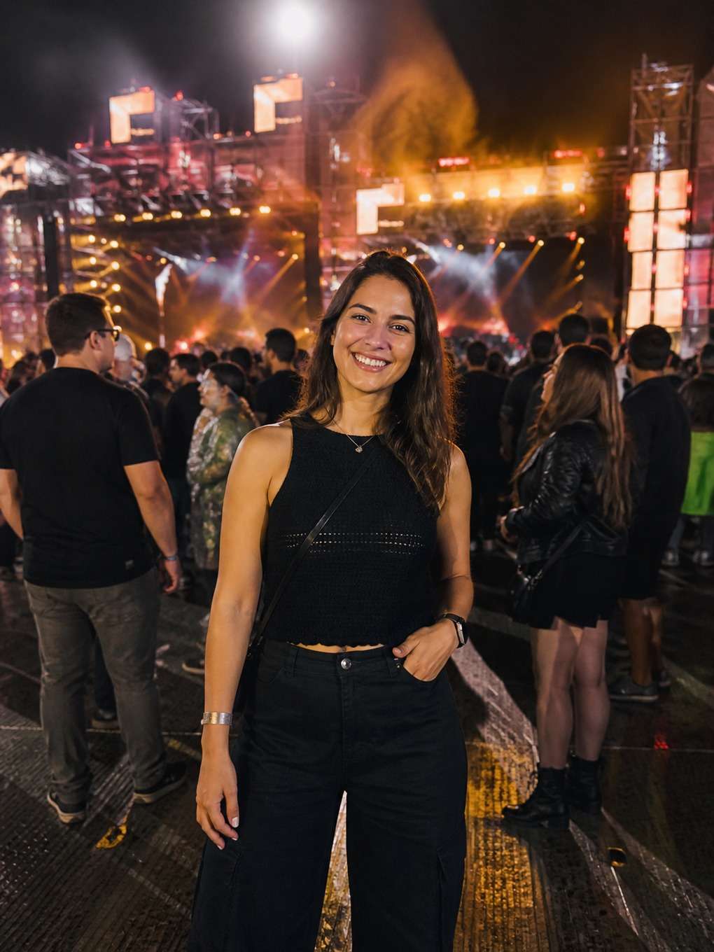 foto com o palco iluminado ao fundo - exemplo de fotos no rock in rio