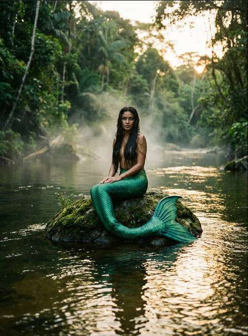 iara clássica no rio amazônico - exemplo de iara com